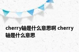 cherry轴是什么意思啊 cherry轴是什么意思