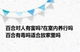 百合对人有害吗?在室内养行吗 百合有毒吗适合放家里吗