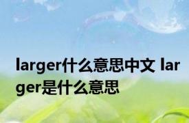 larger什么意思中文 larger是什么意思 