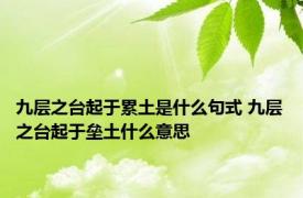 九层之台起于累土是什么句式 九层之台起于垒土什么意思