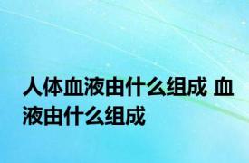 人体血液由什么组成 血液由什么组成