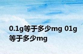 0.1g等于多少mg 01g等于多少mg