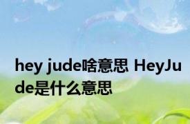 hey jude啥意思 HeyJude是什么意思