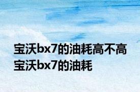 宝沃bx7的油耗高不高 宝沃bx7的油耗