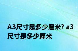 A3尺寸是多少厘米? a3尺寸是多少厘米