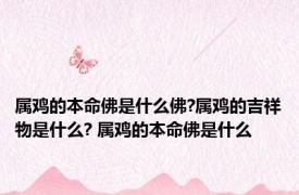 属鸡的本命佛是什么佛?属鸡的吉祥物是什么? 属鸡的本命佛是什么