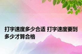 打字速度多少合适 打字速度要到多少才算合格