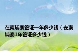 在柬埔寨签证一年多少钱（去柬埔寨1年签证多少钱）