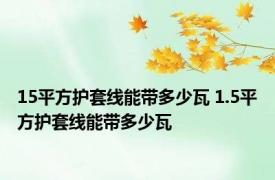 15平方护套线能带多少瓦 1.5平方护套线能带多少瓦