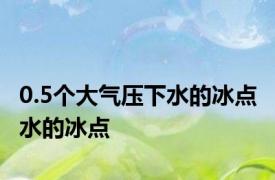 0.5个大气压下水的冰点 水的冰点