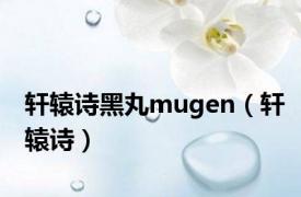 轩辕诗黑丸mugen（轩辕诗）