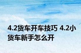 4.2货车开车技巧 4.2小货车新手怎么开