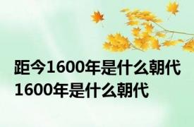 距今1600年是什么朝代 1600年是什么朝代