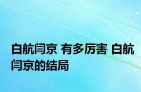 白航闫京 有多厉害 白航闫京的结局