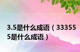 3.5是什么成语（333555是什么成语）