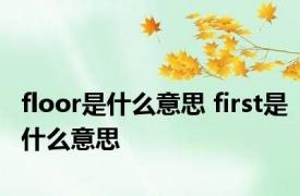 floor是什么意思 first是什么意思