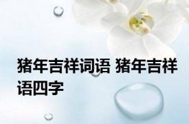 猪年吉祥词语 猪年吉祥语四字