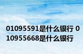 01095591是什么银行 010955668是什么银行