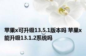 苹果x可升级13.5.1版本吗 苹果x能升级13.1.2系统吗