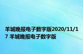 羊城晚报电子数字版2020/11/17 羊城晚报电子数字版