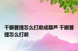 千眼菩提怎么打磨成葫芦 千眼菩提怎么打磨