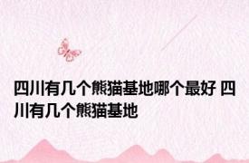 四川有几个熊猫基地哪个最好 四川有几个熊猫基地