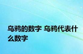 乌鸦的数字 乌鸦代表什么数字