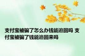 支付宝被骗了怎么办钱能追回吗 支付宝被骗了钱能追回来吗