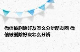 微信被删除好友怎么分辨朋友圈 微信被删除好友怎么分辨