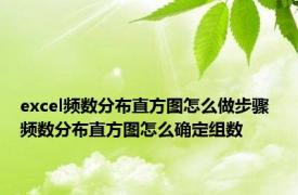 excel频数分布直方图怎么做步骤 频数分布直方图怎么确定组数