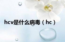 hcv是什么病毒（hc）