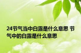 24节气当中白露是什么意思 节气中的白露是什么意思