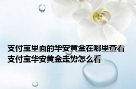 支付宝里面的华安黄金在哪里查看 支付宝华安黄金走势怎么看