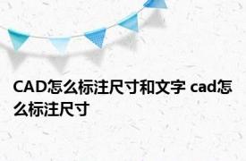 CAD怎么标注尺寸和文字 cad怎么标注尺寸