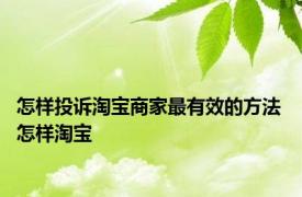 怎样投诉淘宝商家最有效的方法 怎样淘宝 