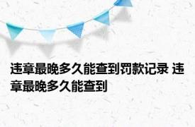 违章最晚多久能查到罚款记录 违章最晚多久能查到