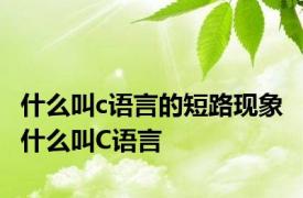 什么叫c语言的短路现象 什么叫C语言