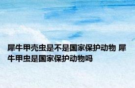 犀牛甲壳虫是不是国家保护动物 犀牛甲虫是国家保护动物吗