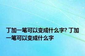 丁加一笔可以变成什么字? 丁加一笔可以变成什么字