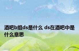 酒吧b组ds是什么 ds在酒吧中是什么意思