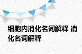 细胞内消化名词解释 消化名词解释