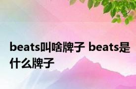 beats叫啥牌子 beats是什么牌子