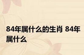 84年属什么的生肖 84年属什么