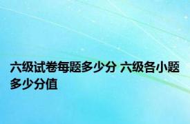 六级试卷每题多少分 六级各小题多少分值