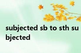 subjected sb to sth subjected 