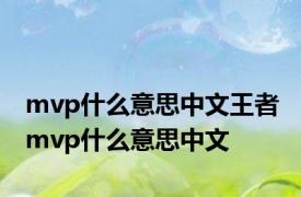 mvp什么意思中文王者 mvp什么意思中文