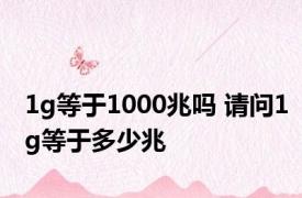 1g等于1000兆吗 请问1g等于多少兆