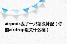 airpods丢了一只怎么补配（你的airdrop没关什么梗）