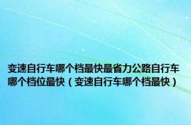 变速自行车哪个档最快最省力公路自行车哪个档位最快（变速自行车哪个档最快）