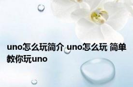 uno怎么玩简介 uno怎么玩 简单教你玩uno